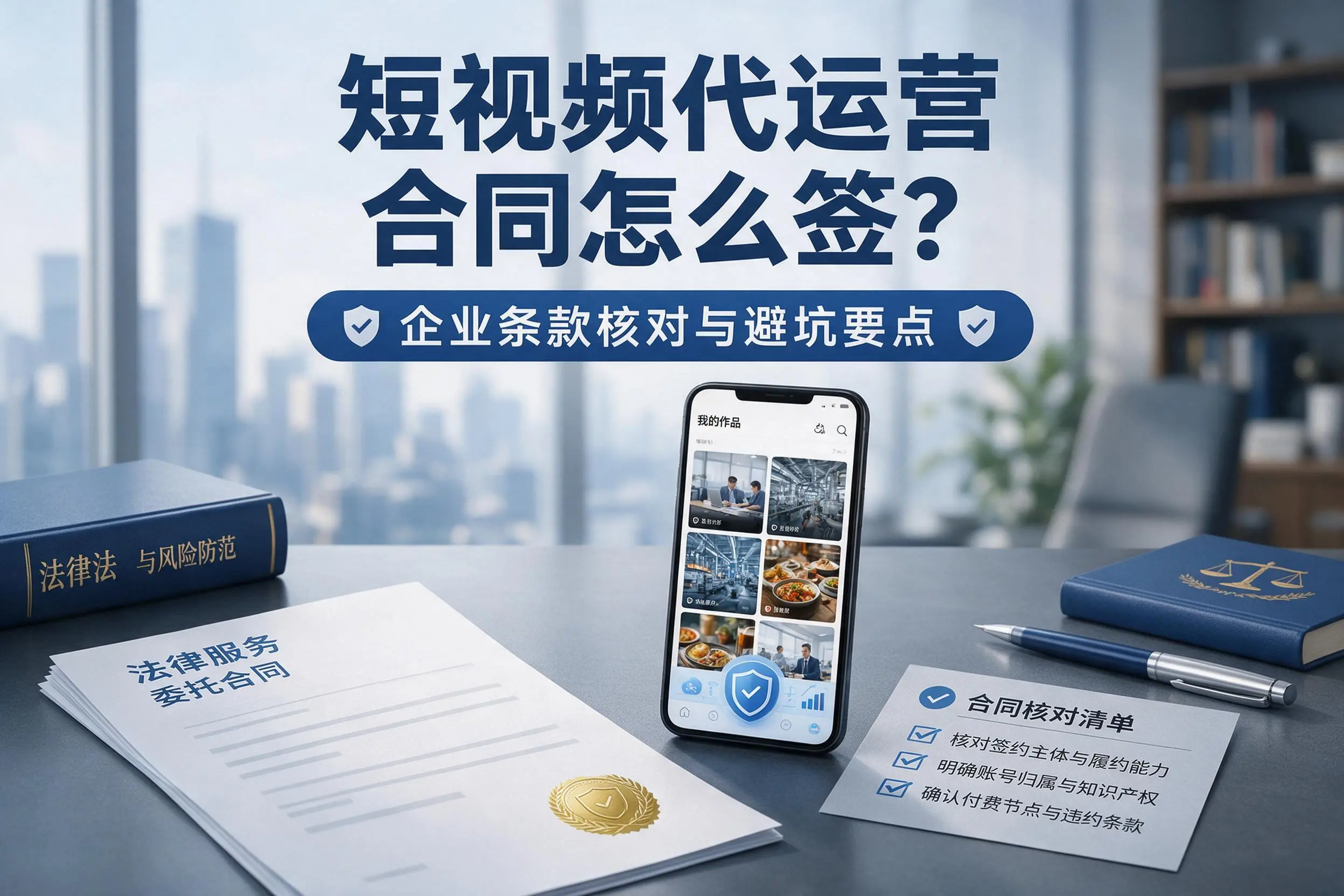 短视频代运营合同怎么签?太原企业条款核对与避坑要点
