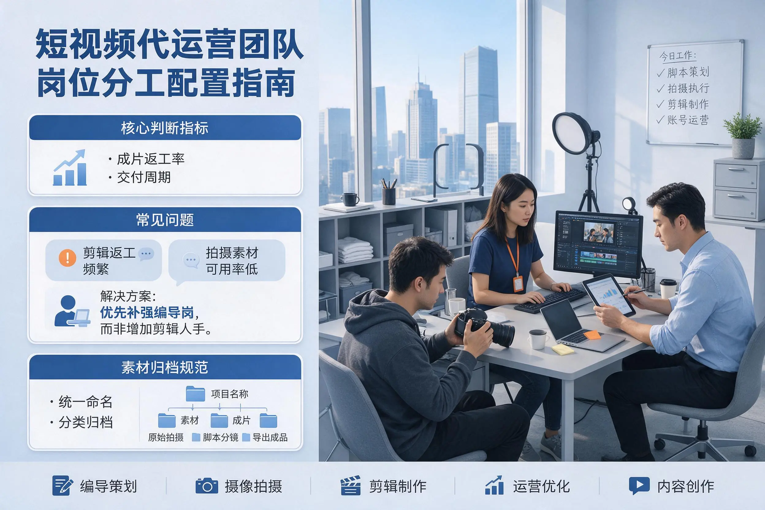 短视频代运营团队如何配置?太原企业岗位分工科普说明