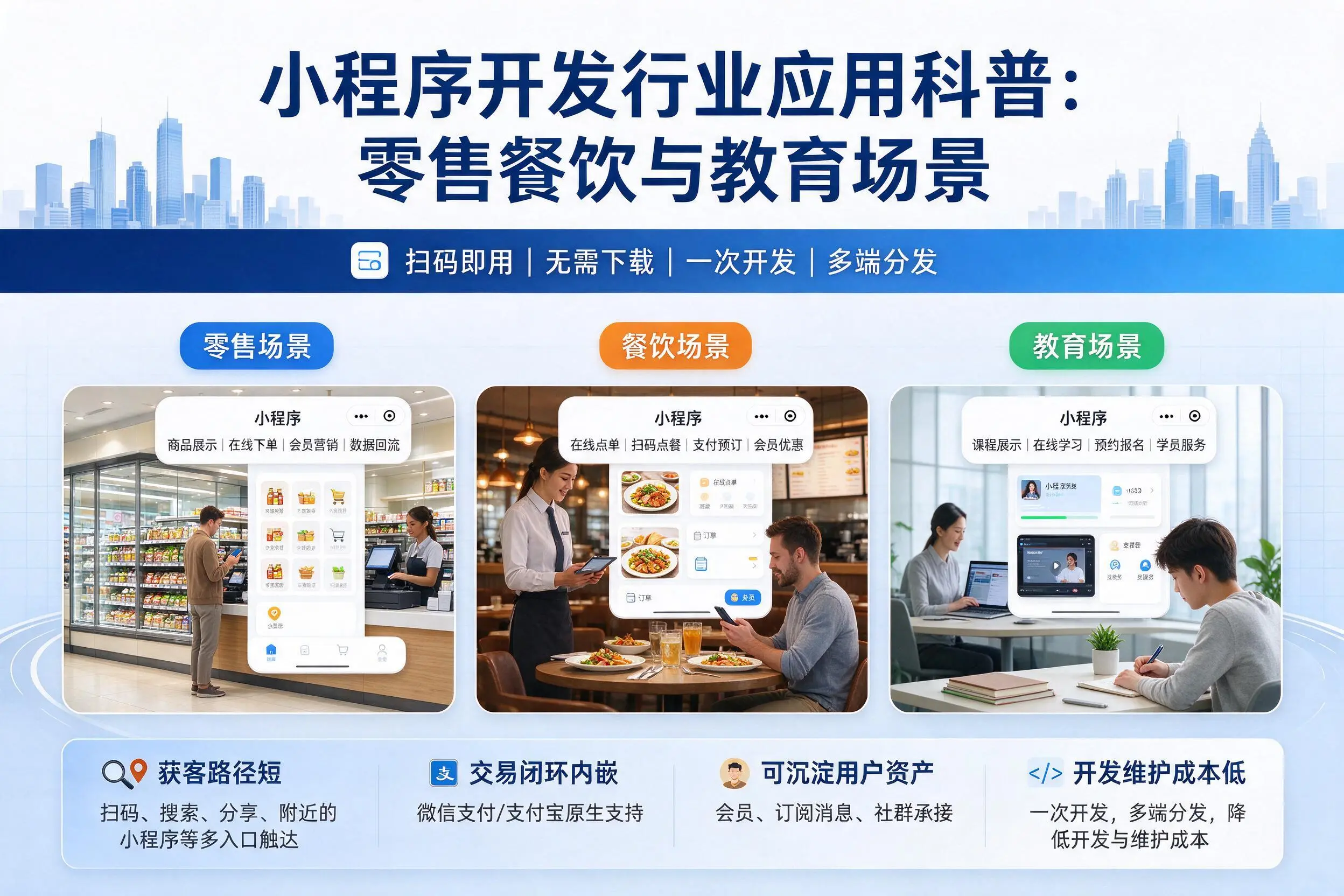 太原小程序开发行业应用科普:零售餐饮与教育场景