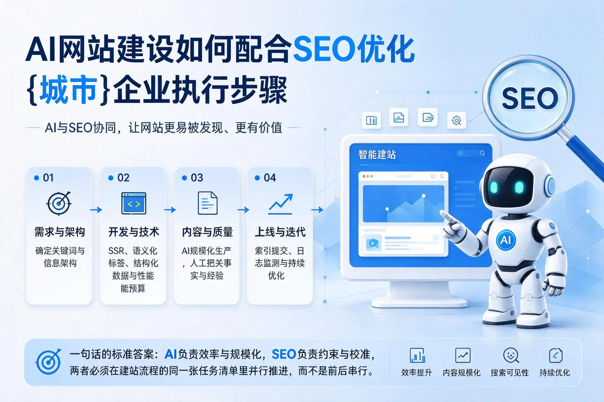 AI网站建设如何配合SEO优化，太原企业执行步骤