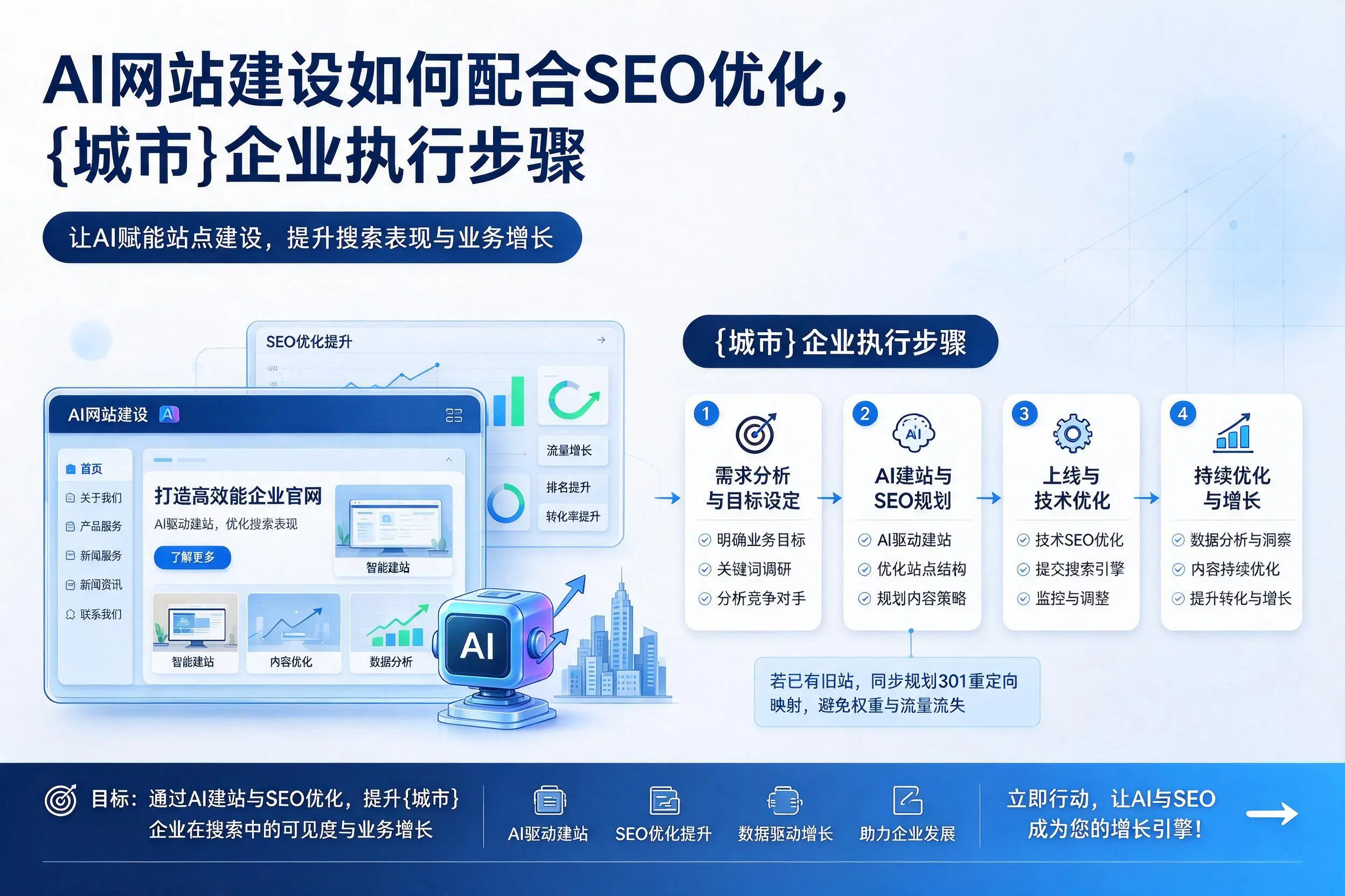 AI网站建设如何配合SEO优化，太原企业执行步骤