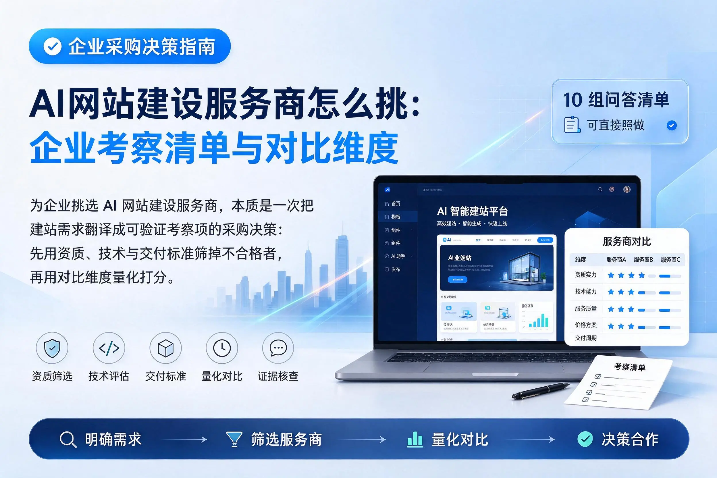 AI网站建设服务商怎么挑:太原企业考察清单与对比维度