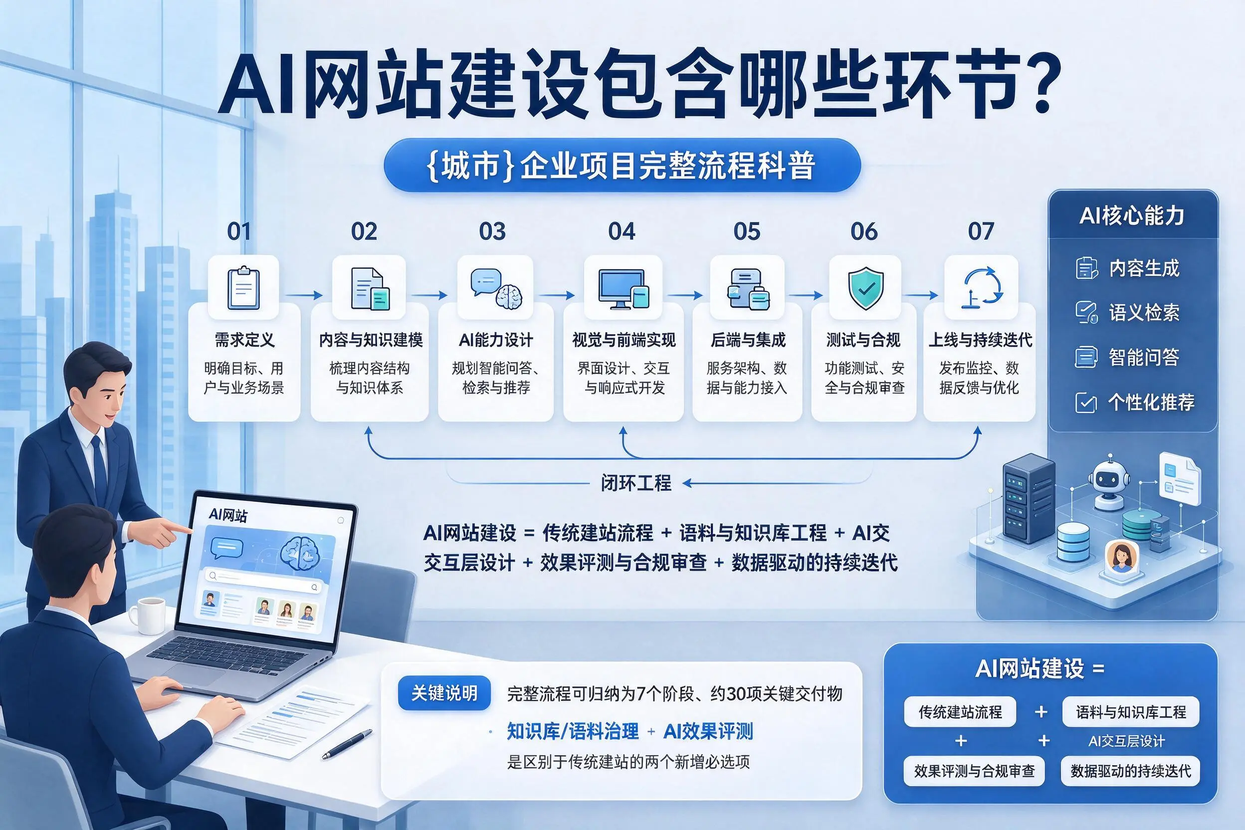 AI网站建设包含哪些环节?太原企业项目完整流程科普