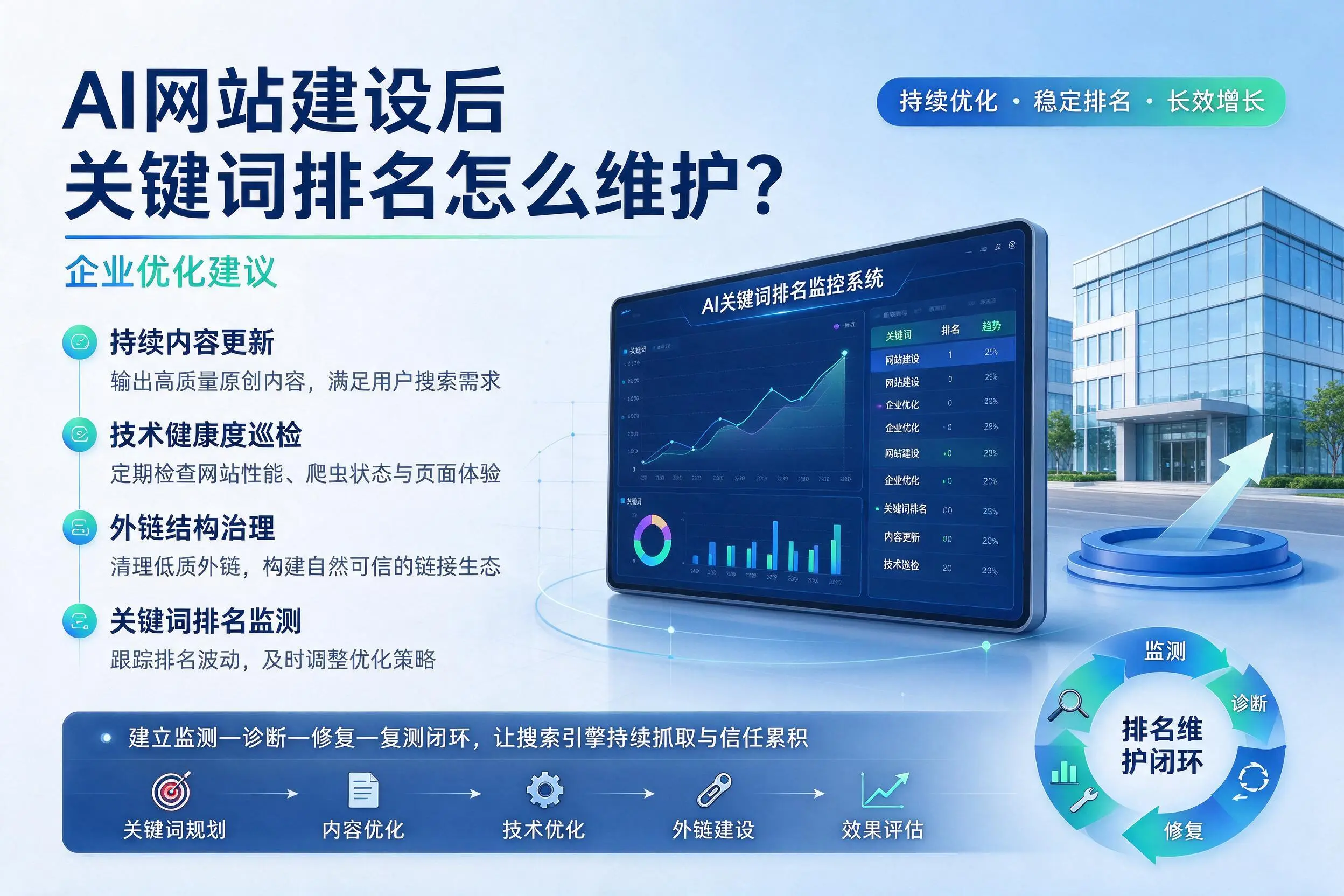 AI网站建设后关键词排名怎么维护？太原企业优化建议