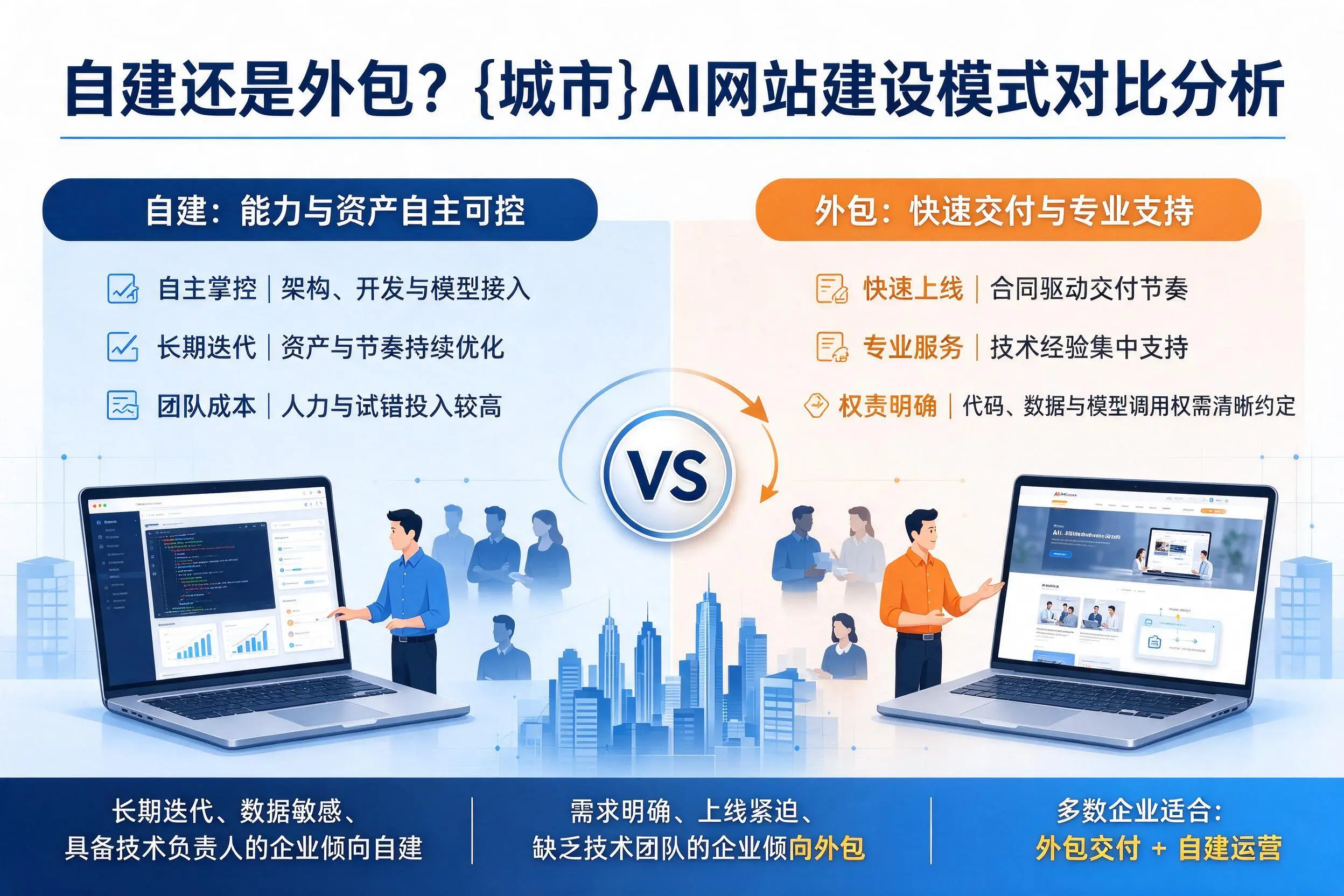 自建还是外包?太原AI网站建设模式对比分析